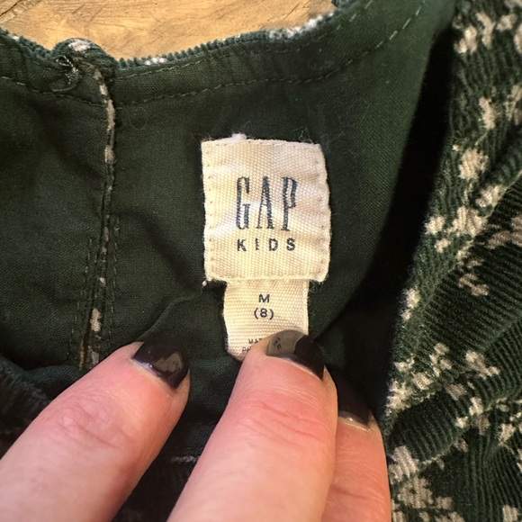 gap kids corduroy green floral dress size 8 - Picture 3 of 3